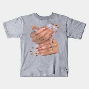 Wavy Acrylic Nails Kids T-Shirt